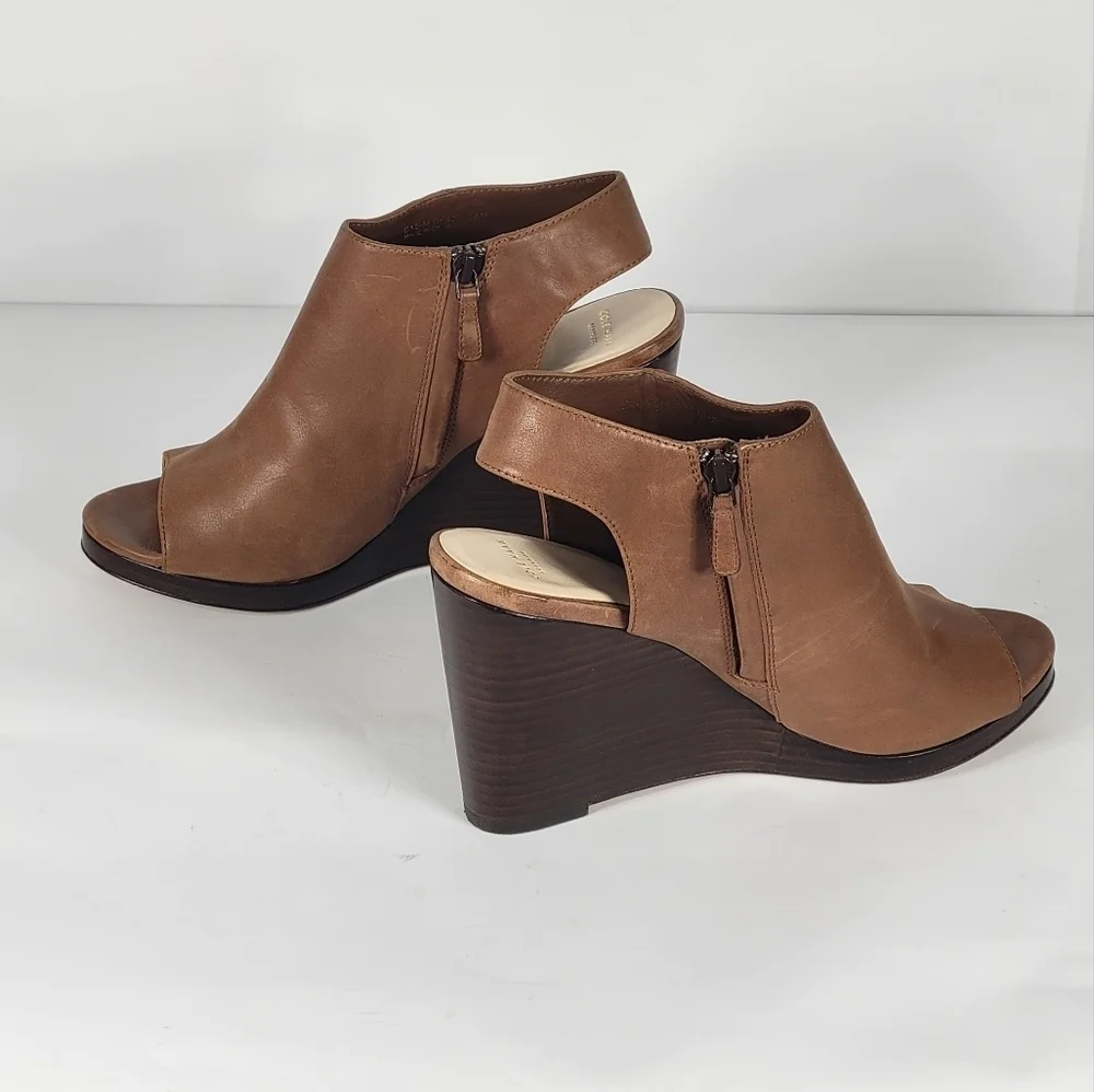 Cole Haan Brown Peep-Toe Wedges #761 Size 10.5